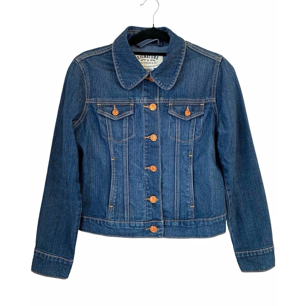 Signature by Levi Strauss & Co. Trucker Denim Jacket Dark Wash - Size Medium
